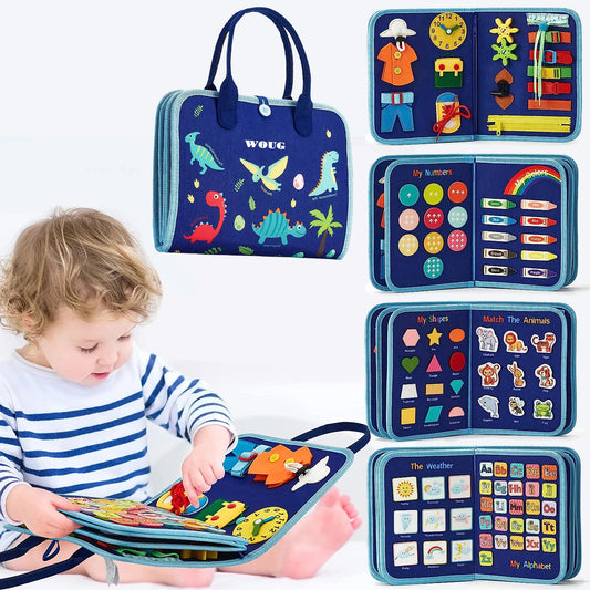 Montessori Toys Busy Board Toddler Sensory Activity Developing Board for Motor Skills, Educational Travel Activity Toys