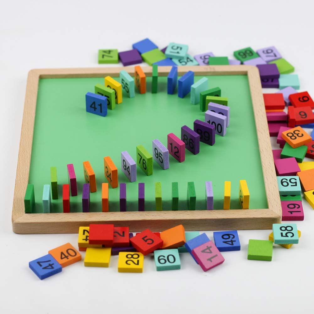Wooden Montessori Math Counting Hundred Board Toy, 1 - 100 Numbers Learning & Educational Game Blocks Toy for Preschool, Kindergarten, Toddler, Kids (Multicolor)