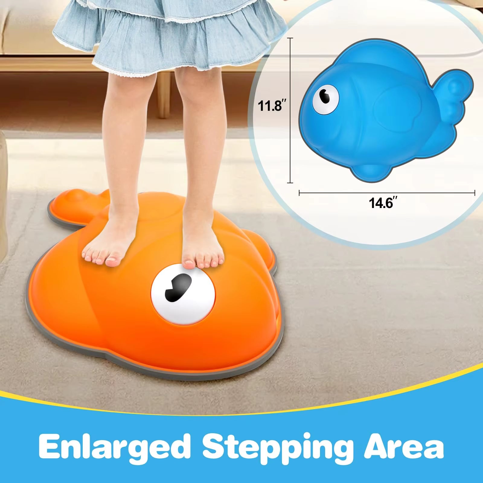 Goldfish Balance Stepping Stones-Non-Slip Jumping Steps Stones Toddler Obstacle Game Promote Coordination Sensory Toys for Kids
