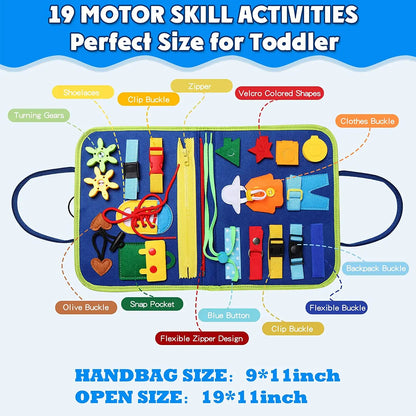 Montessori Toys Busy Board Toddler Sensory Activity Developing Board for Motor Skills， Educational Travel Activity Toys